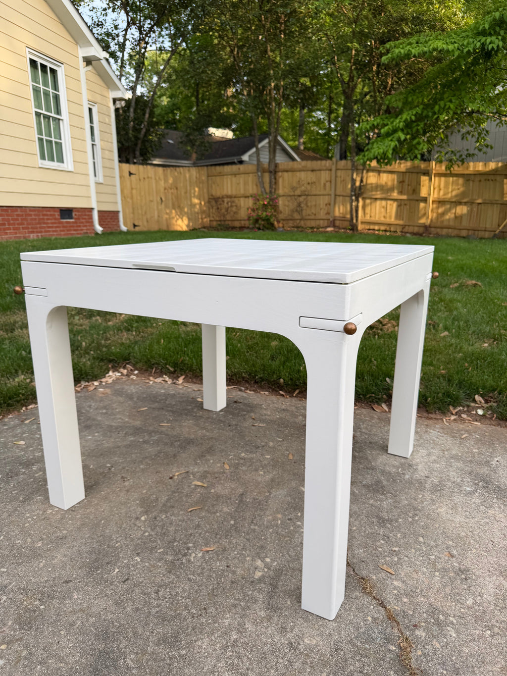 Drift Game Table open storage lid showing hidden compartment for mahjong tiles and game accessories