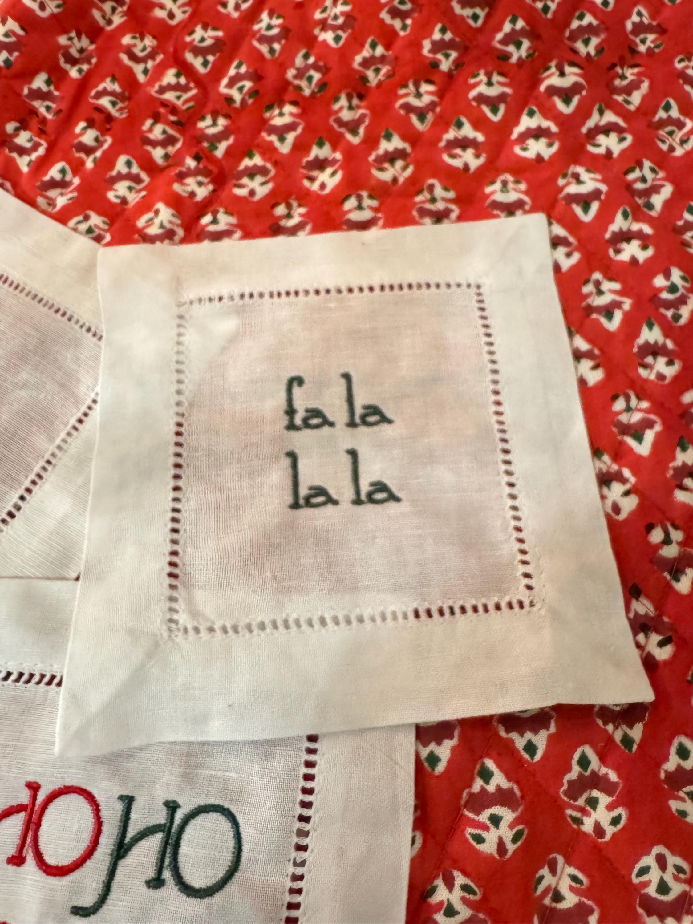 Festive Christmas Phrase Cocktail Napkins