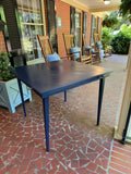 The Skiff Game Table – lightweight portable mahjong table with tapered legs and pull-out drink holders, custom painted