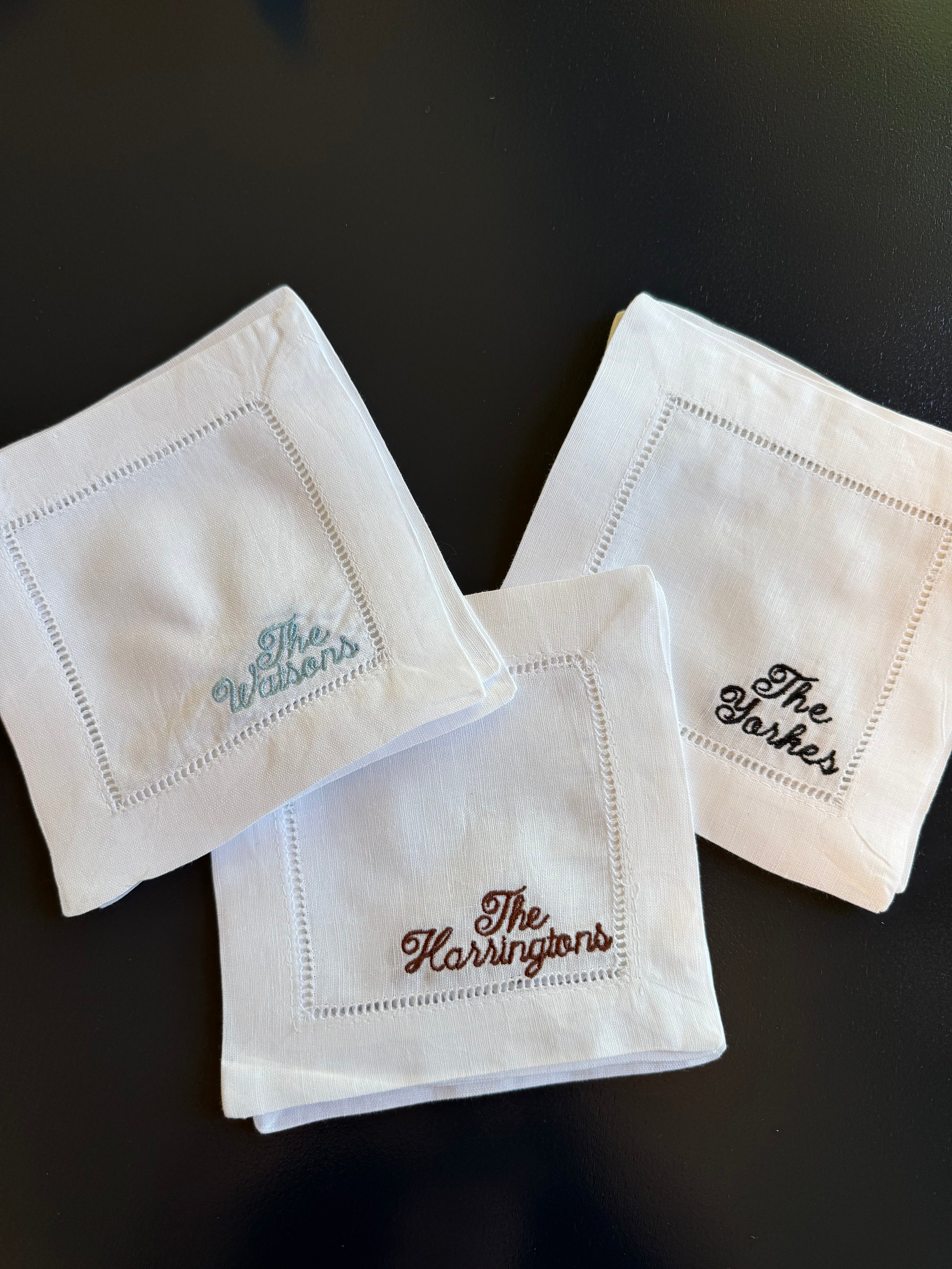 Monogram Linen Cocktail Napkins