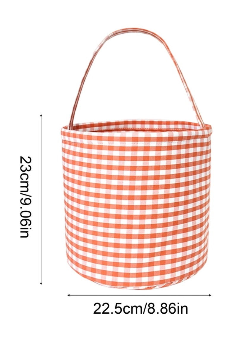 Personalized Gingham Trick-or-Treat Bag | Candy Corn Embroidery