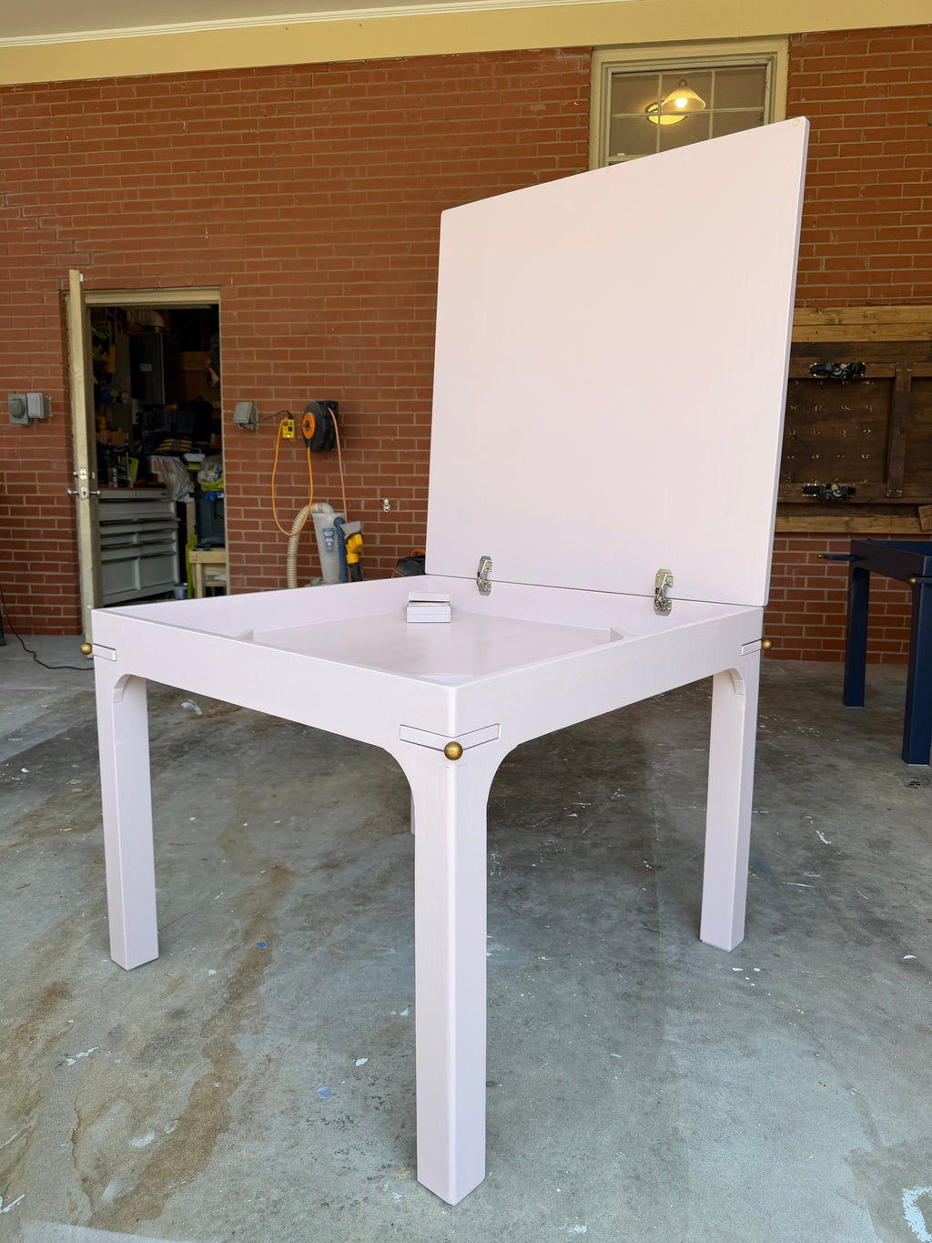 Drift Game Table in home setting – custom painted mahjong table by The Jester Craft