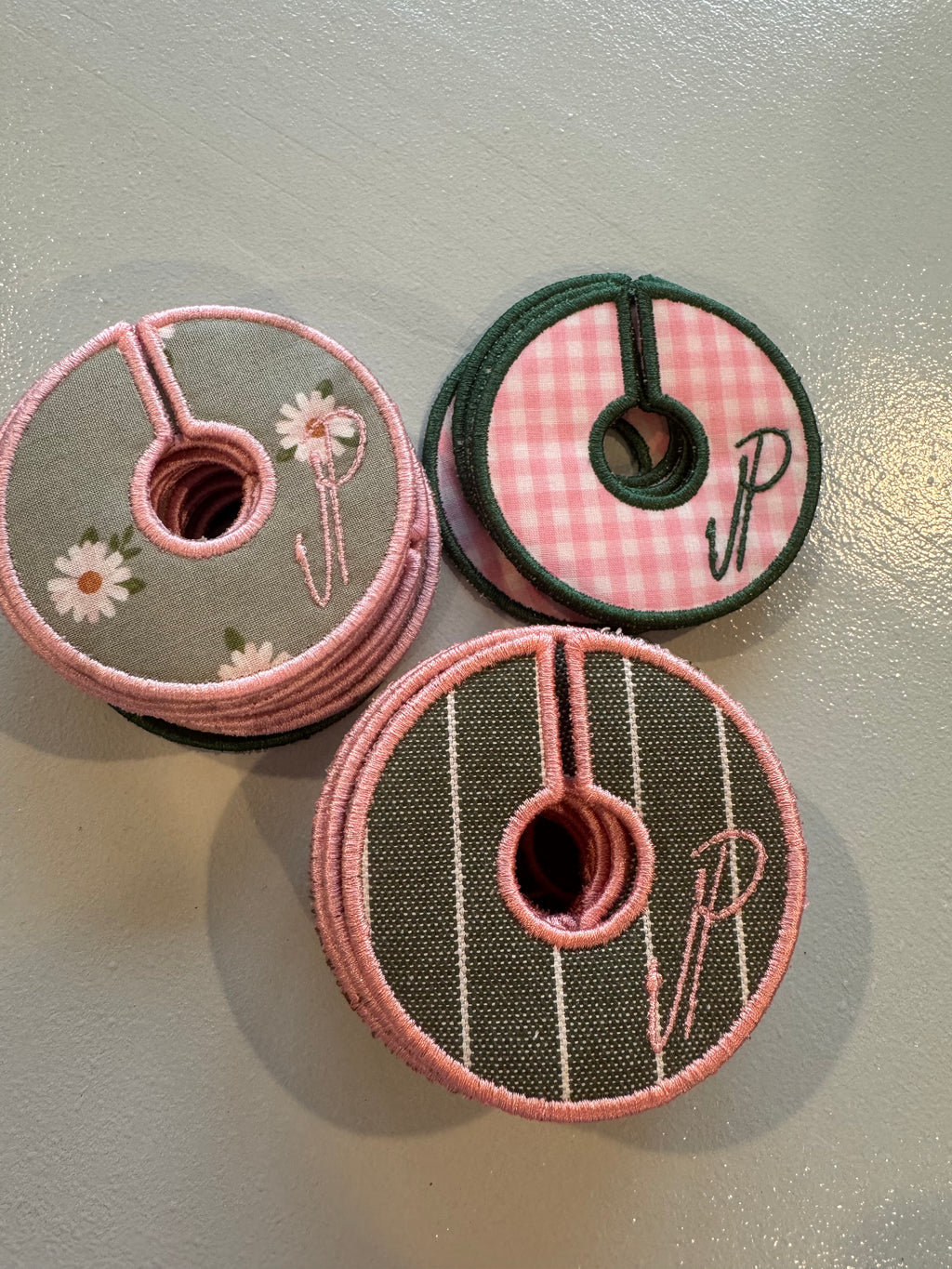 Embroidered Drink Tags — Set of 4