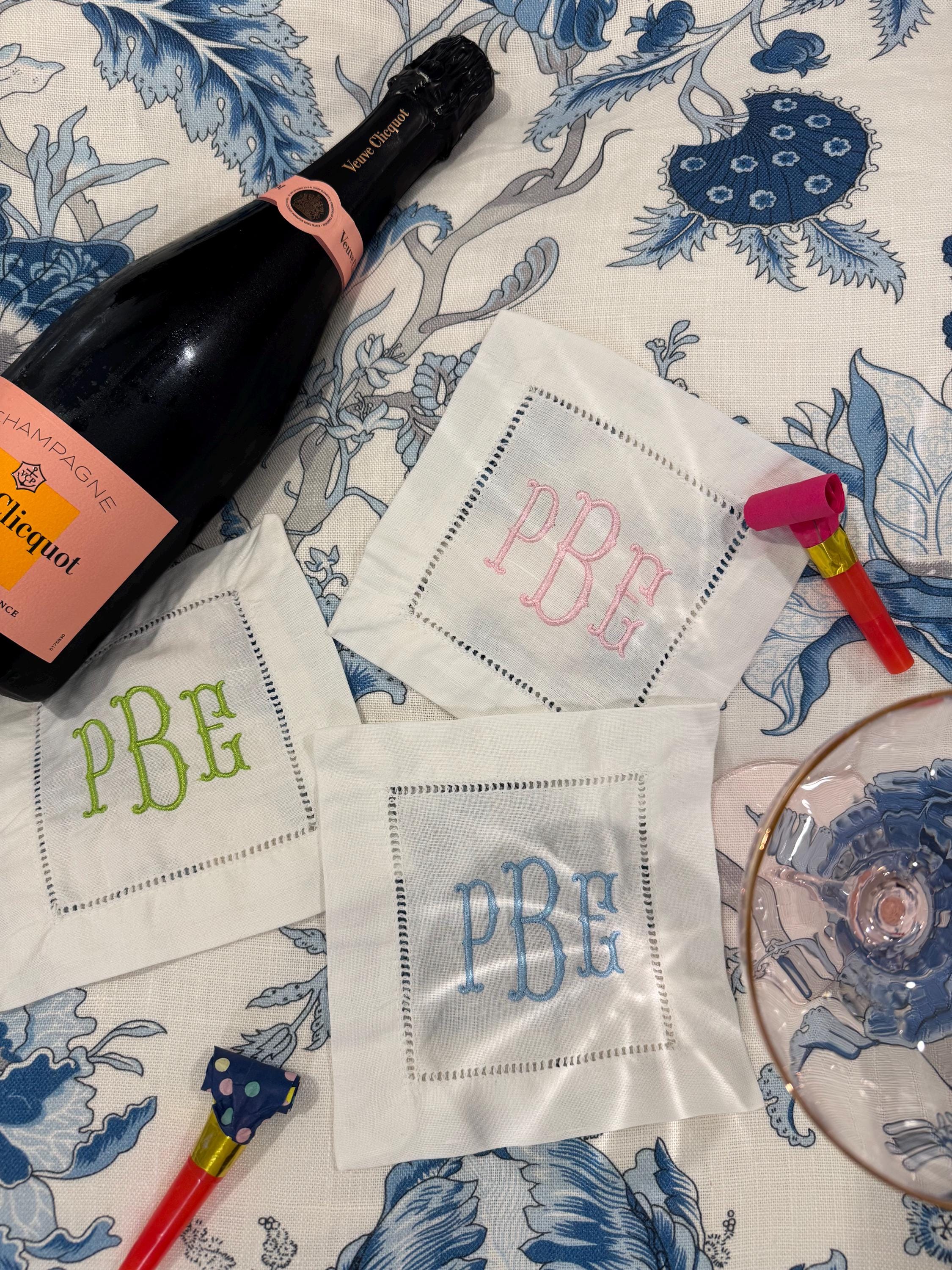 Monogram Linen Cocktail Napkins