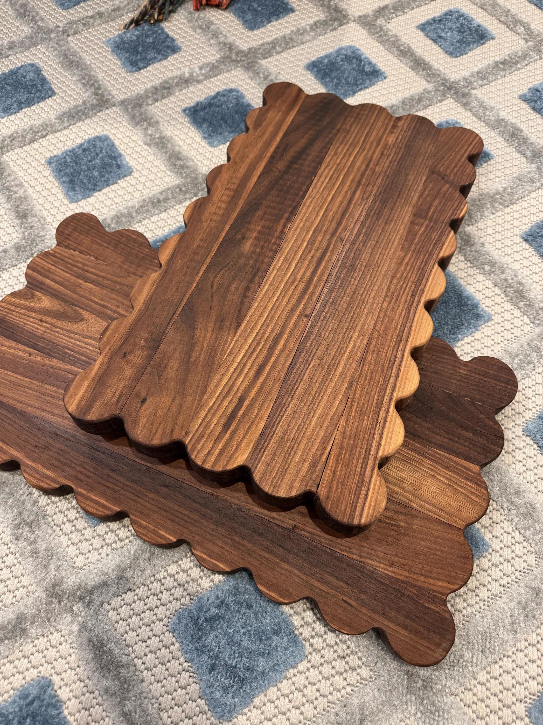 Handcrafted Walnut Scalloped Charcuterie Boards