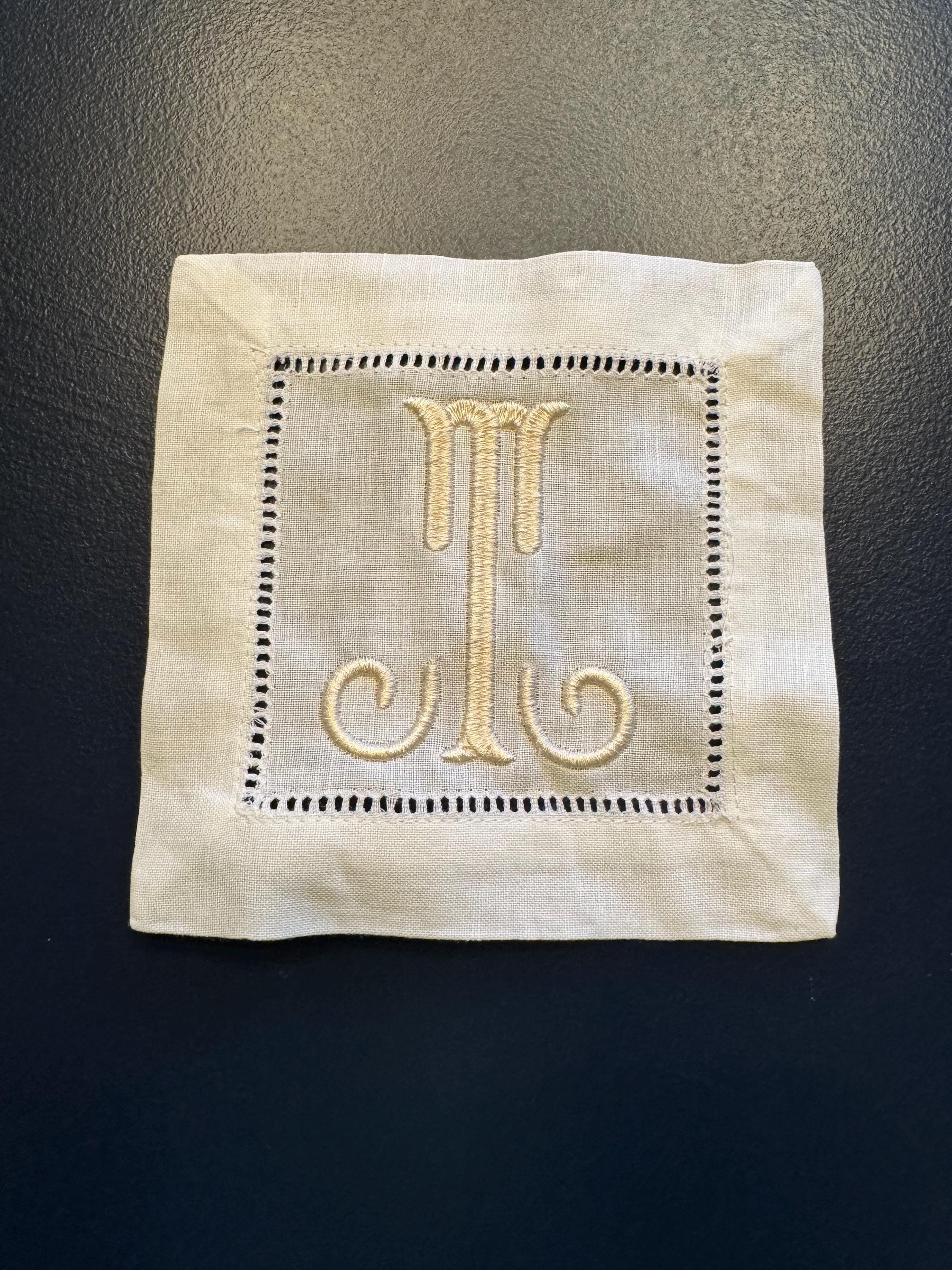 Monogram Linen Cocktail Napkins